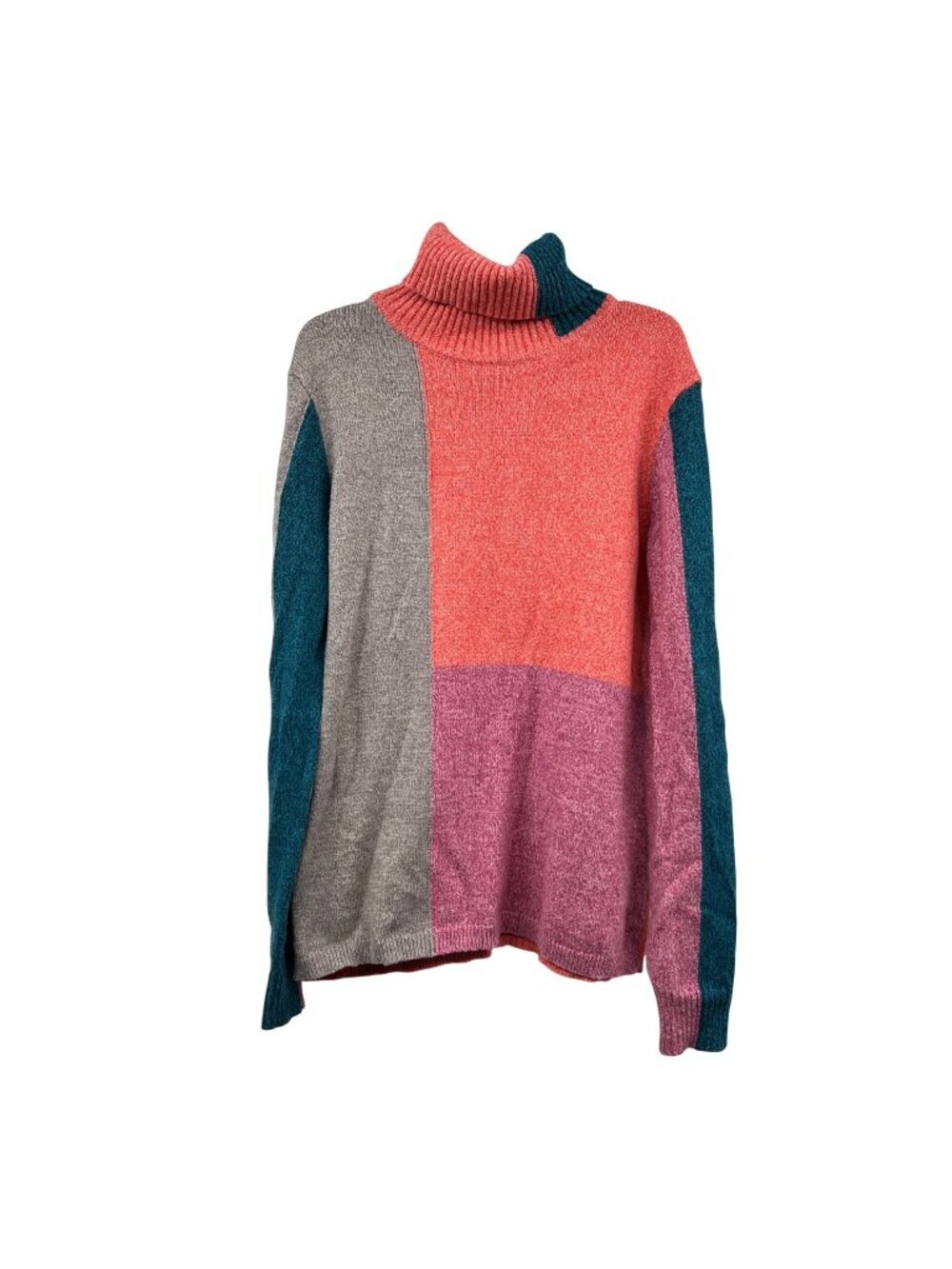 Sundance Womens Knit Turtleneck Sweater Multicolor Colorblock Size Medium